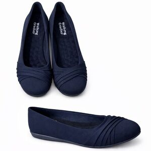 Walking Cradles Flick Ballet Flats Navy Blue Size 8.5B Comfort Tiny Pillows NWOT